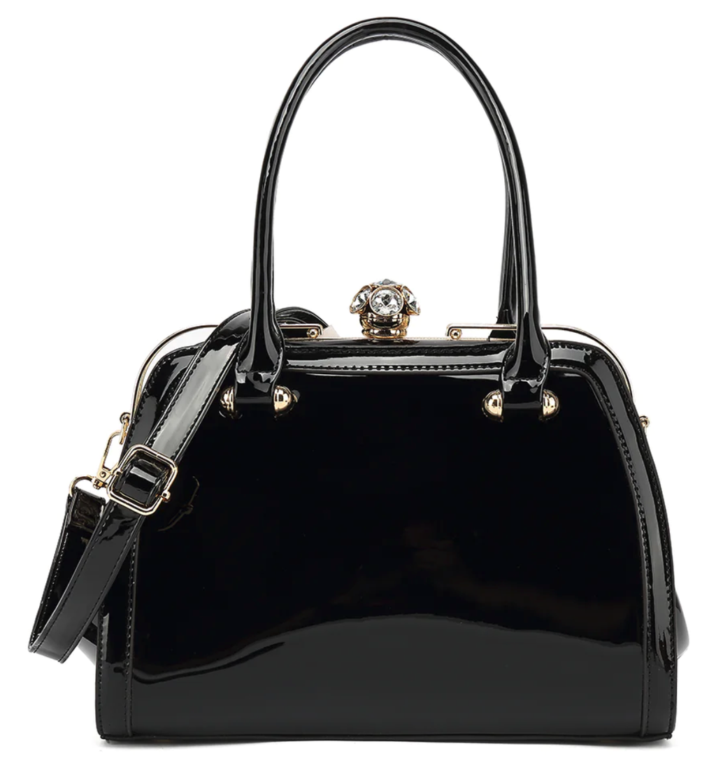 AS409 Frame Satchel Patent Leather