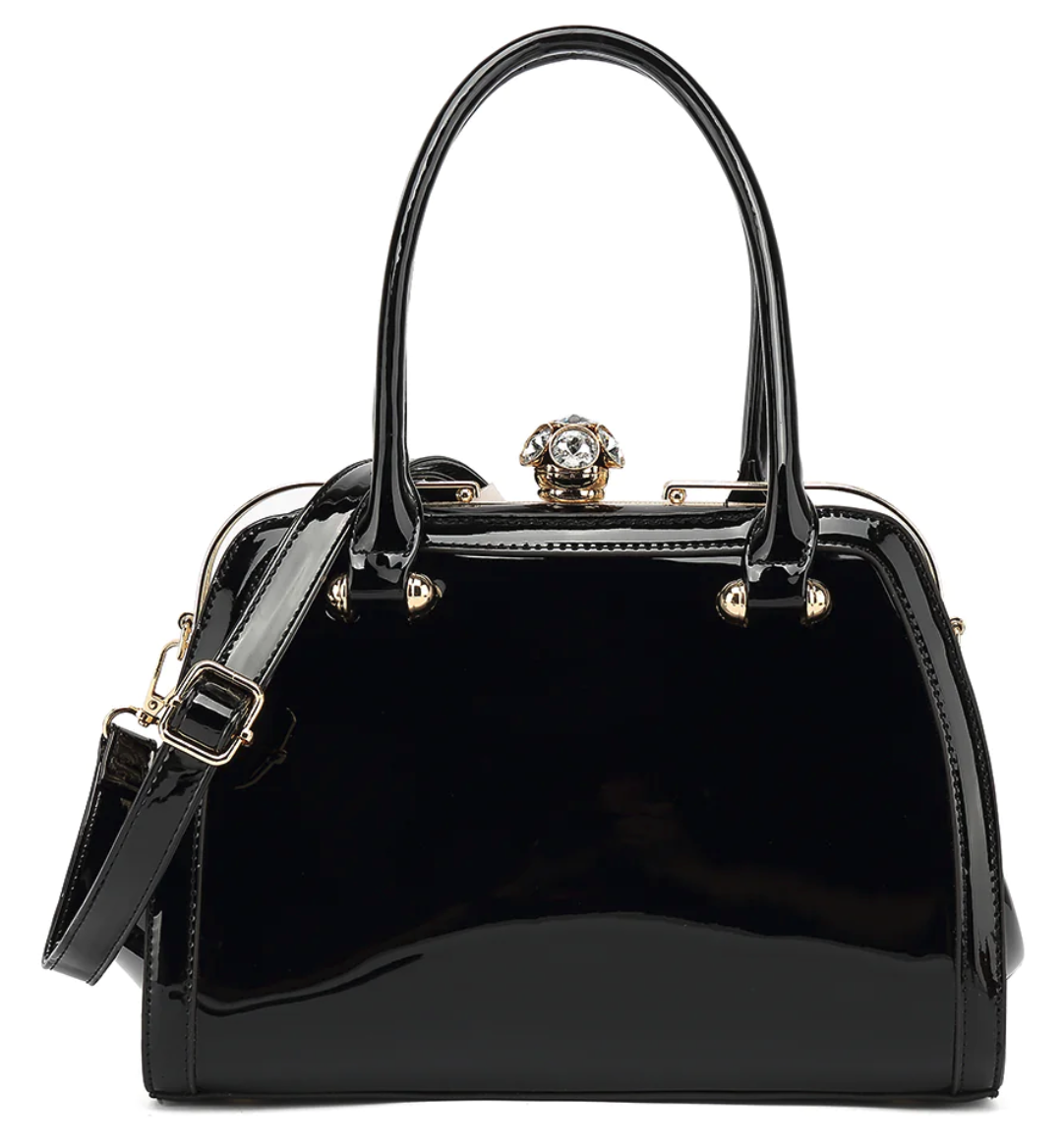 AS409 Frame Satchel Patent Leather