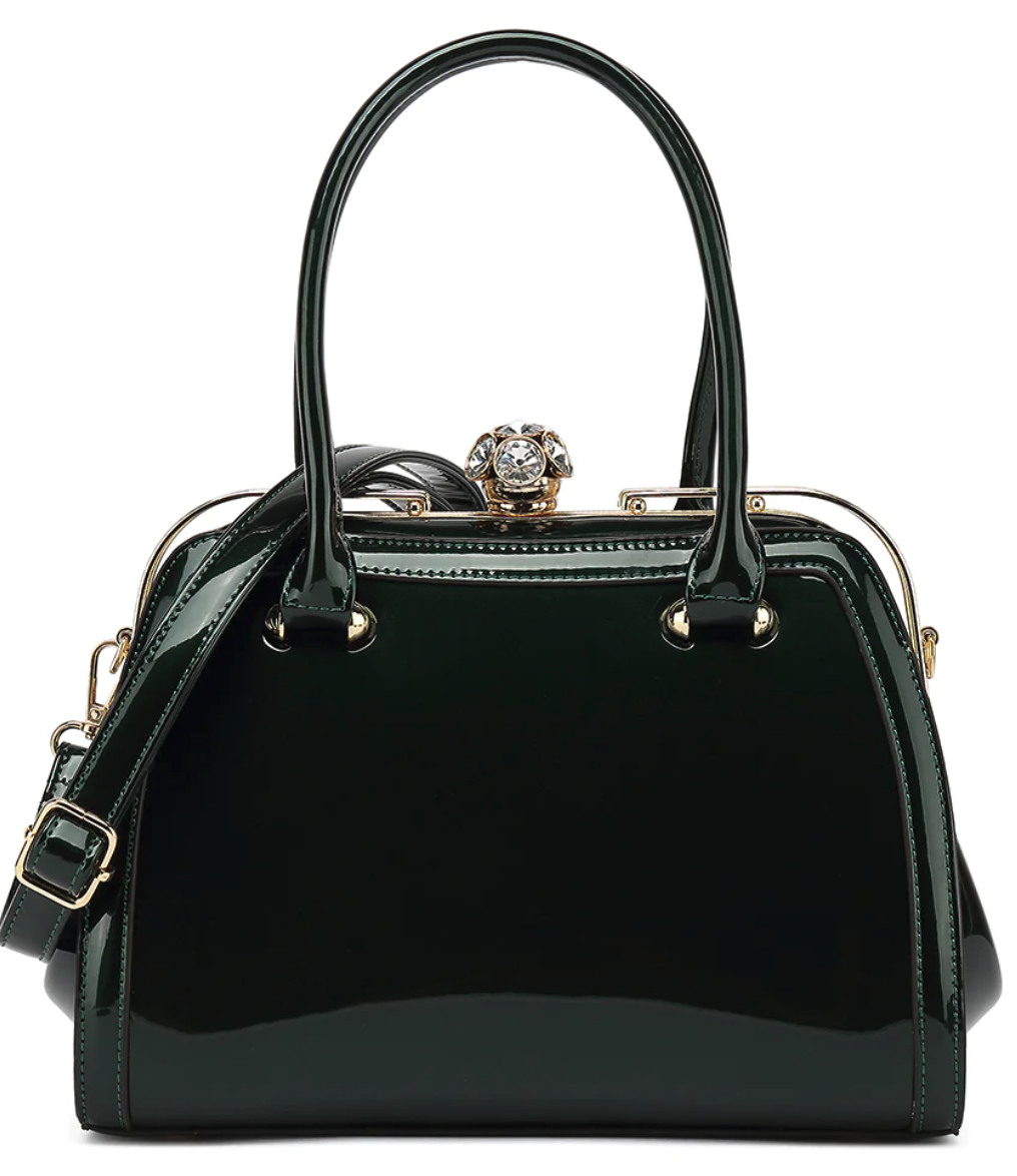 AS409 Frame Satchel Patent Leather