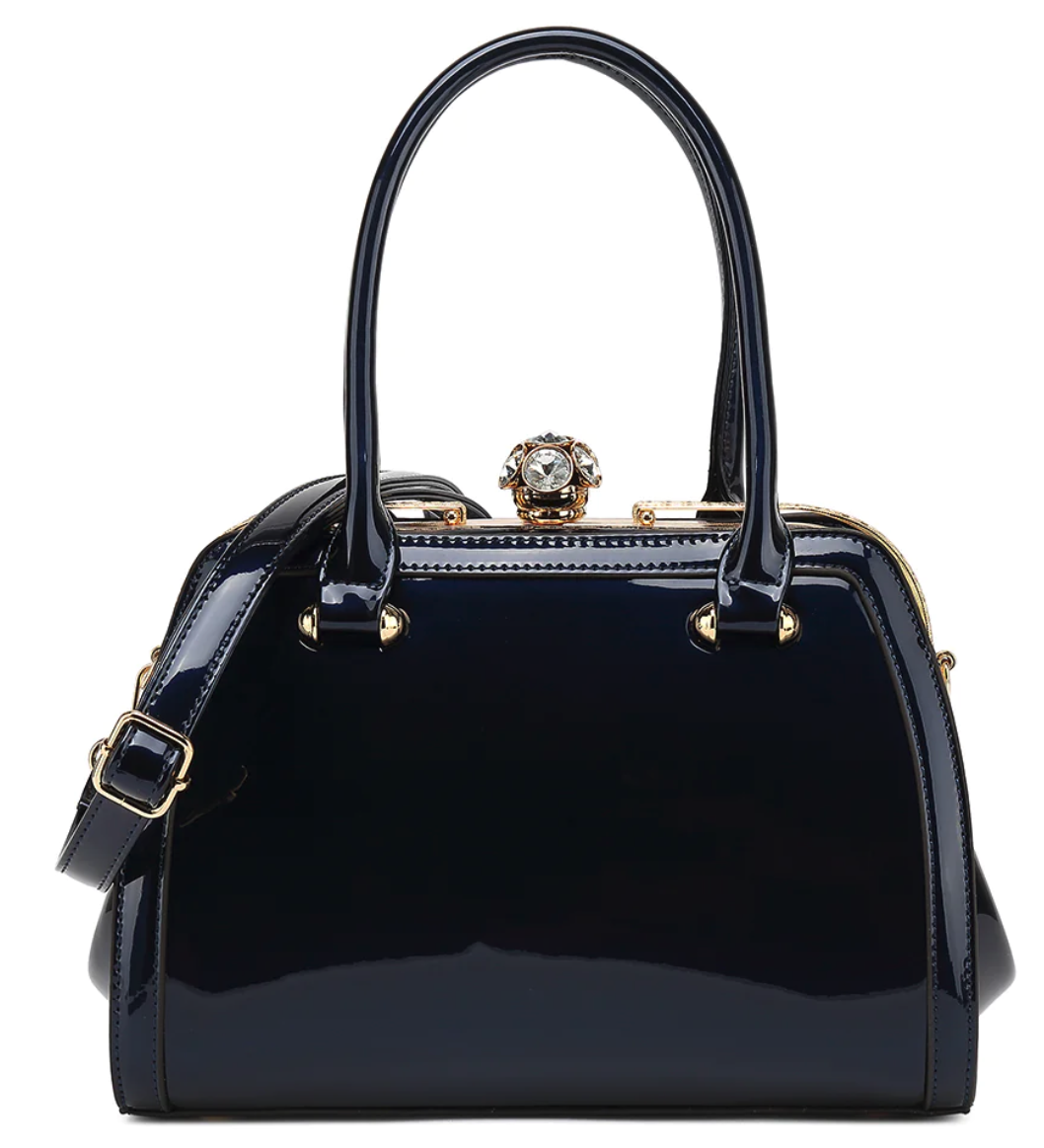 AS409 Frame Satchel Patent Leather