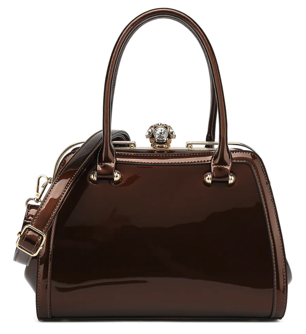 AS409 Frame Satchel Patent Leather