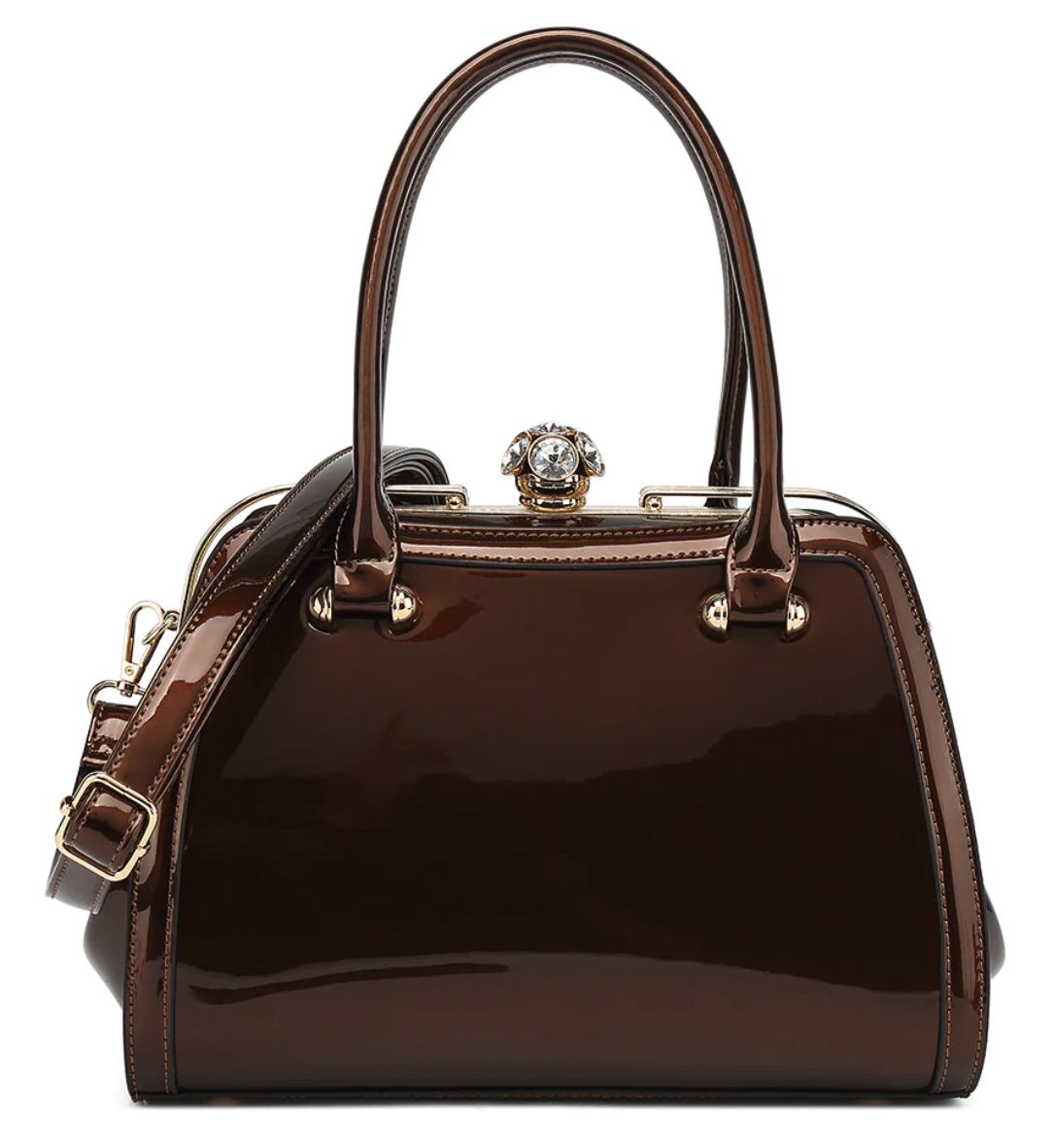 AS409 Frame Satchel Patent Leather