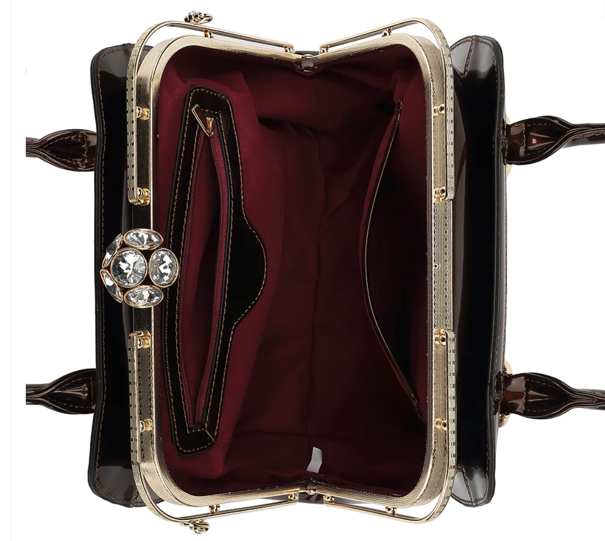 AS409 Frame Satchel Patent Leather