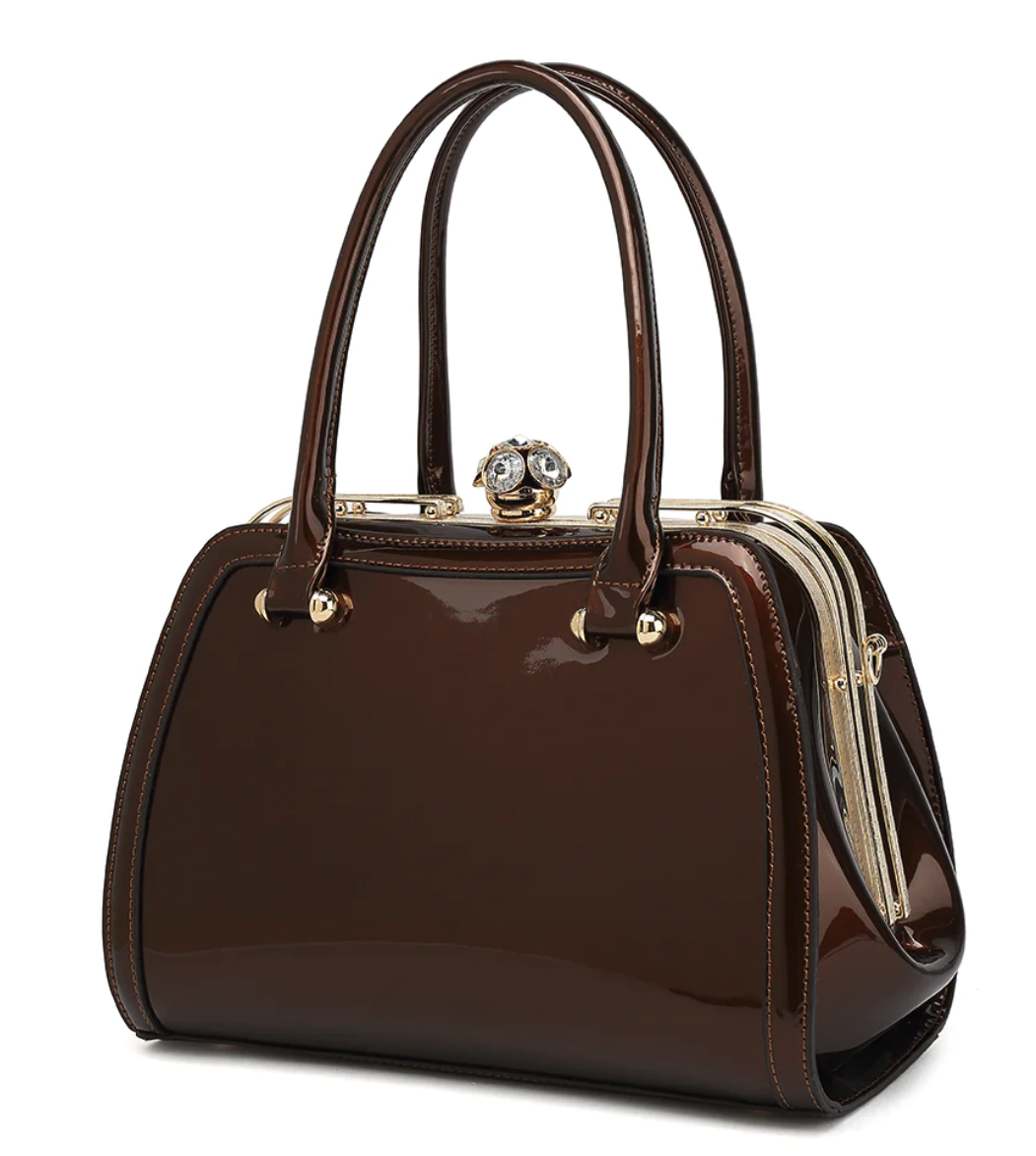 AS409 Frame Satchel Patent Leather