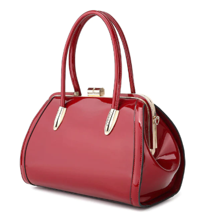 AS402 Patent Leather "Brook" Frame Satchel