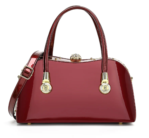 AS414 Lucky Lucy patent leather satchel