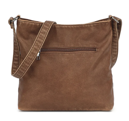 AS303 Distressed Washed Crossbody with Front Pocket Details