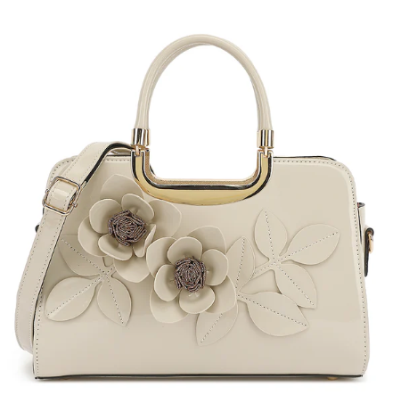 AS400 Patent Leather Roses Satchel