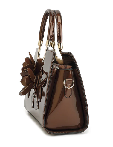 AS400 Patent Leather Roses Satchel