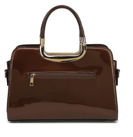 AS400 Patent Leather Roses Satchel