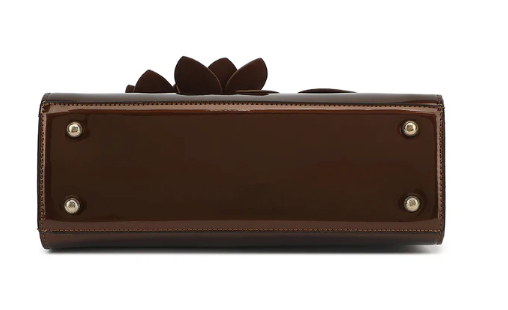 AS400 Patent Leather Roses Satchel