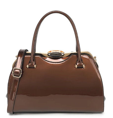 AS401 patent leather Tristen satchel