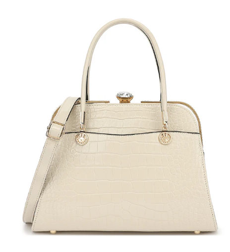 AS403 Patent Leather Crocodile and Diamonds Satchel