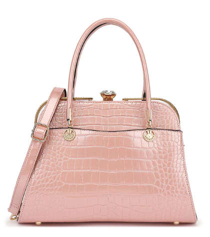 AS403 Patent Leather Crocodile and Diamonds Satchel