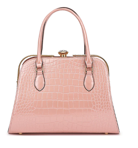 AS403 Patent Leather Crocodile and Diamonds Satchel