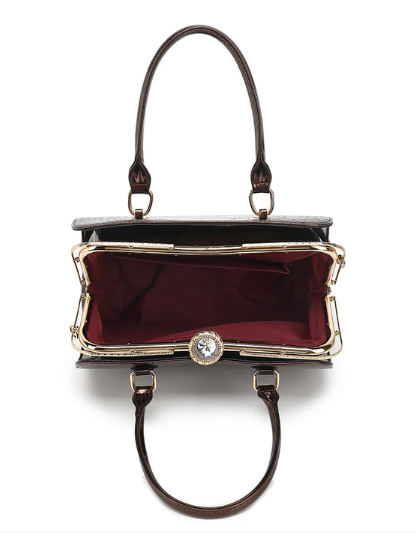 AS406 Patent Leather Crocodile Embossed Satchel