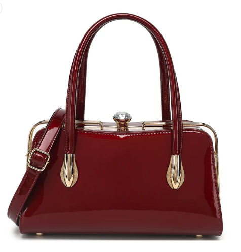 AS407 Patent Leather Lorraine Satchel