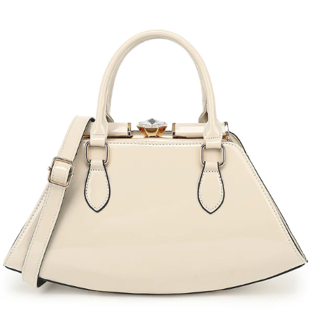 AS415 Patent Leather Jewel Top Satchel