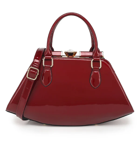 AS415 Patent Leather Jewel Top Satchel