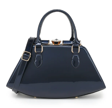 AS415 Patent Leather Jewel Top Satchel