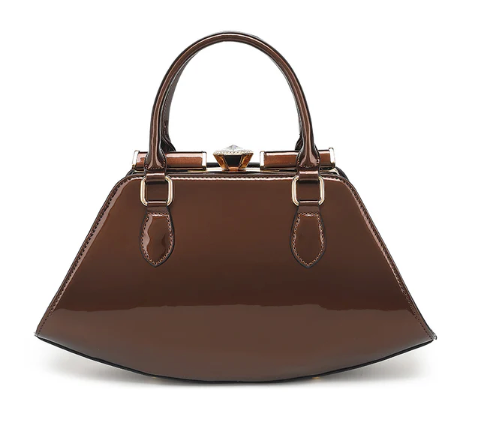 AS415 Patent Leather Jewel Top Satchel