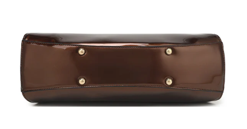 AS415 Patent Leather Jewel Top Satchel