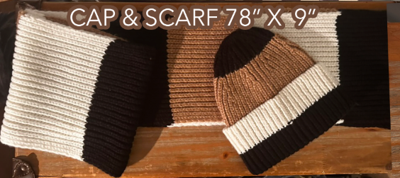 SAMPLE SALE #62 striped scarf and hat sets