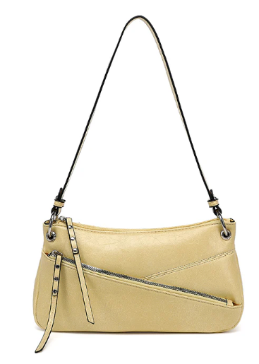 AS130 Asymmetric Front zipper Crossbody