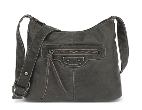 AS9546Q  Washed Crossbody with Front zip pocket