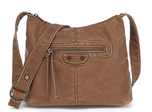 AS9546Q  Washed Crossbody with Front zip pocket