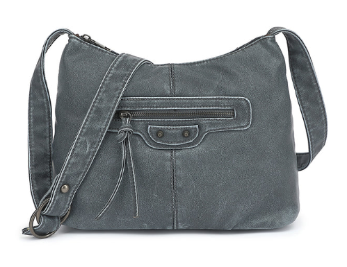 AS9546Q  Washed Crossbody with Front zip pocket