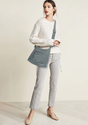 AS9546Q  Washed Crossbody with Front zip pocket