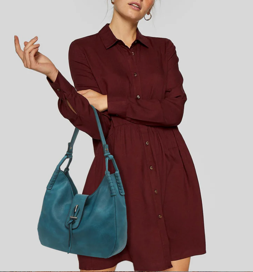 AS305 #65 buckle and whipstitch shoulder bag