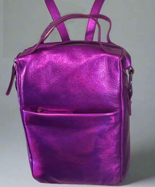 Sample Sale #66 soft pac  Metallic leather backpack